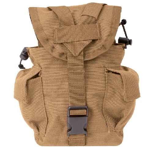 5ive Star Gear M.O.L.L.E. Compatible 1-Quart Canteen/Utility Pouch – Coyote -
